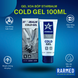 Dầu lạnh xoa bóp Starbalm Cold Gel - Hà Lan giảm đau tức thì, giảm thâm tím và thư giãn cơ, Tuýp 100ml