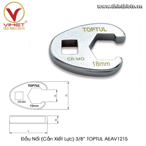 Đầu nối cần xiết lực Toptul AEAV1215