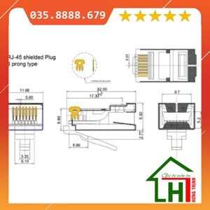 Đầu nối RJ-45 Dintek CAT6 Modular Plug (1501-88027)