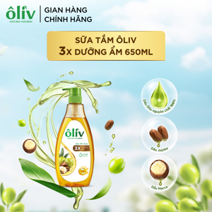 Dầu tắm ôliu Ôliv 3X dưỡng ẩm 650ml