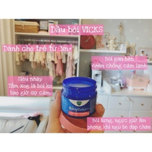 Dầu thoa giữ ấm, giúp giảm ho, sổ mũi, ngạt mũi cho trẻ Vick Baby Balsam