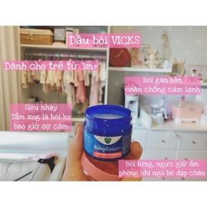 Dầu thoa giữ ấm, giúp giảm ho, sổ mũi, ngạt mũi cho trẻ Vick Baby Balsam