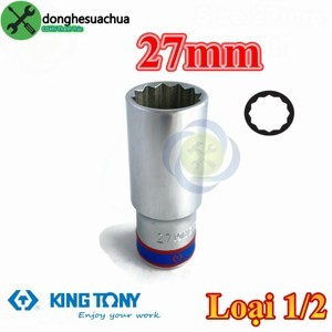 Đầu tuýp 12 góc 1/2" Kingtony 423027M, 27mm