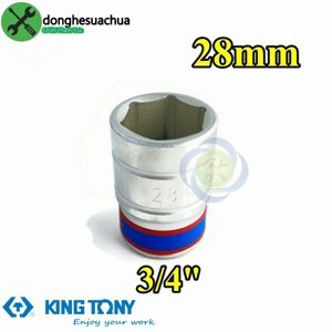 Đầu tuýp 6 góc 3/4" Kingtony 633528M, 28mm
