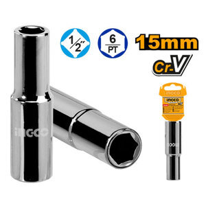 Đầu tuýp dài 6 góc 1/2''-15mm Ingco HHAST12153L