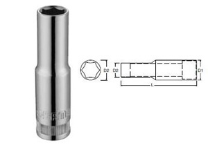 Đầu tuýp dài 6PT. 21mm 3/8" Sata 12414