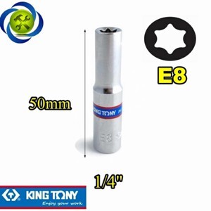 Đầu tuýp dài sao 1/4 size E8 Kingtony 227508M