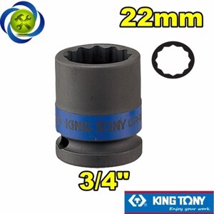 Đầu tuýp đen 22 x 50mm 3/4 inch Kingtony 653022M