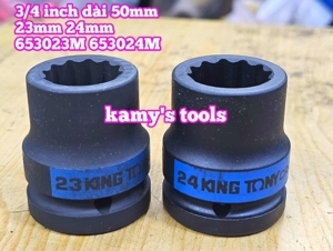 Đầu tuýp đen 23 x 50mm 3/4 inch Kingtony 653023M