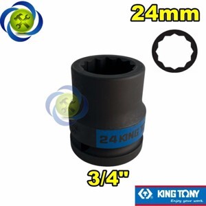 Đầu tuýp đen 24 x 50mm 3/4 inch Kingtony 653024M