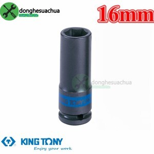 Đầu tuýp đen dài 16mm chuôi 1/2" Kingtony 443516M