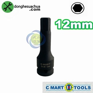 Đầu tuýp đen lục giác 12mm C-Mart F0049-H12 loại 1/2 inch