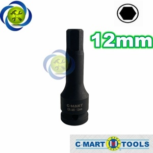 Đầu tuýp đen lục giác 12mm C-Mart F0049-H12 loại 1/2 inch