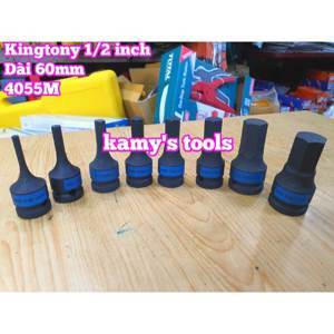 Đầu tuýp đen lục giác Kingtony 4055-12M, 1/2 inch