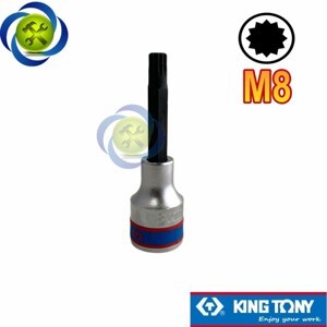 Đầu tuýp hình sao 12 cạnh M8 Kingtony 403608 dài 80mm loại 1/2