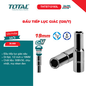 Đầu tuýp lục giác 19mm Total THTST12193L