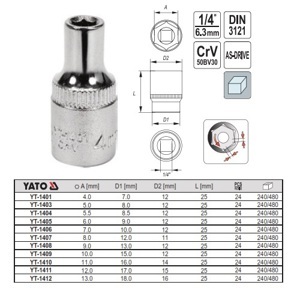 Đầu tuýp lục giác Yato YT-1412