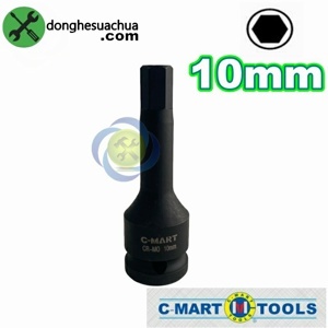 Đầu tuýp mũi lục giác đen 1/2" C-Mart F0049-H10