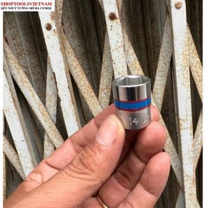 Đầu tuýp ngắn 1/4 inch 14mm Kingtony 233514M