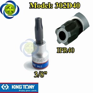 Đầu tuýp sao 5 cạnh có lỗ 3/8 size IPR40 Kingtony 302D40