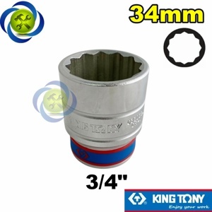 Đầu tuýp trắng ngắn 3/4″ 12 cạnh Kingtony 633034M