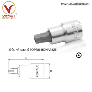 Đầu vít sao lỗ 1/2" Toptul BCNA1625