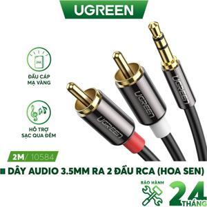 Dây Audio 3.5mm ra 2 đầu RCA Ugreen 10584 2m