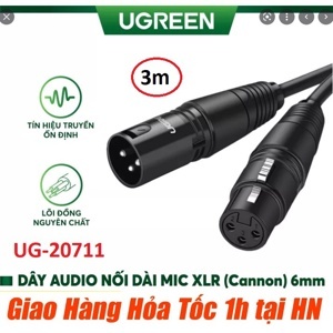 Dây Audio nối dài MIC XLR Ugreen 20711 3m