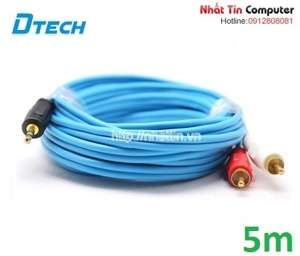 Dây cáp audio rắc 3.5 ra AV Dtech DT-6213 dài 5m