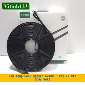 Dây cáp mạng đúc sẵn dẹt Cat6 dài 15m 26AWG Ugreen 50180