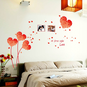 Decal dán tường Trái tim đỏ-PK116