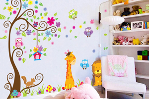 Decal dán tường vườn thú 16 BinBin EB93 150 x 230 cm
