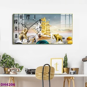 Decal kèm đồng hồ hình voi vàng - DH17