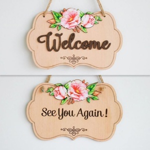 Decal trang trí dán tường bảng welcome 2