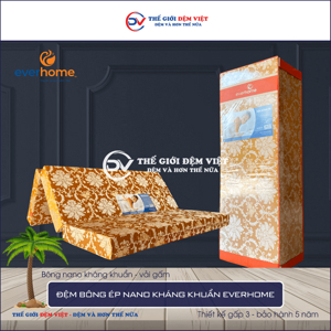 Đệm bông chống khuẩn Nano Everhome vỏ gấm