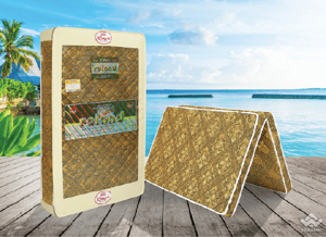 Đệm bông ép Hàn Quốc Roland gập 2 vỏ gấm trần mút