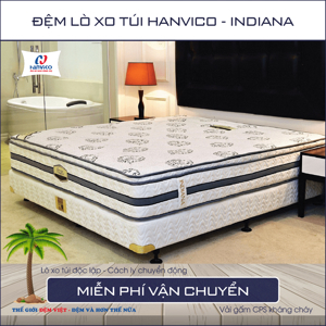 Đệm lò xo 3 viền Indiana Hanvico