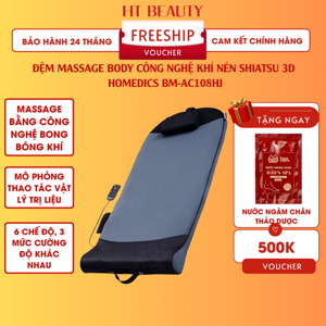 Đệm massage toàn thân công nghệ massage khí nén Shiatsu 3D Homedics BM-AC108HJ