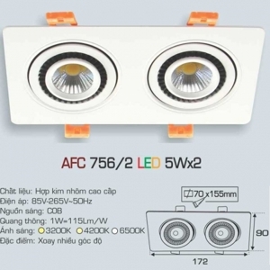 Đèn âm trần downlight Anfaco AFC-756/2 5WX2 1C