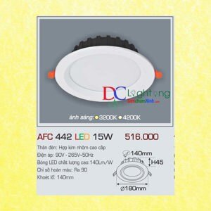 Đèn âm trần downlight Anfaco AFC-442 15W