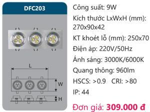 Đèn âm trần led chiếu điểm Duhal DFC203