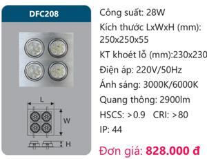 Đèn âm trần led chiếu điểm Duhal DFC208 28w