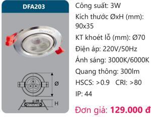 Đèn âm trần led chiếu điểm Duhal 3w DFA203