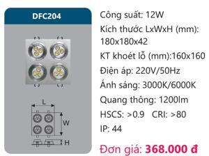 Đèn âm trần led chiếu điểm Duhal DFC204