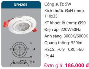 Đèn âm trần led chiếu điểm Duhal DFN205