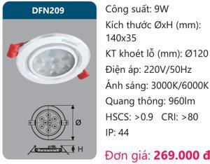 Đèn âm trần led chiếu điểm Duhal DFN209