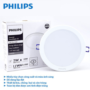 Đèn âm trần LED Philips DN027B LED6 D100 7W