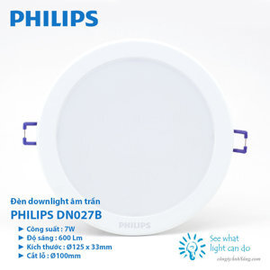 Đèn âm trần LED vuông Philips DN027B LED6 L100 7W