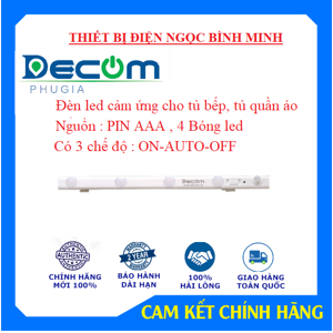 Đèn cảm ứng tủ áo, tủ bếp Decom DC-069E