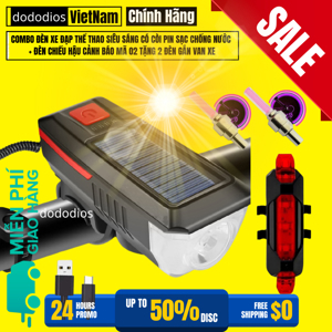 Đèn chiếu hậu xe đạp Năng lượng mặt trời Solar Energy